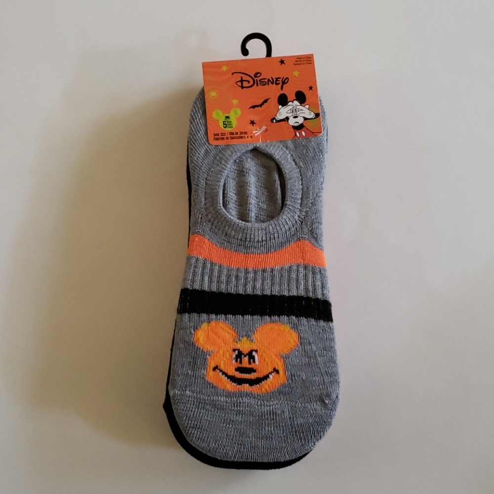 NWT Disney Mickey Pumpkin Halloween Socks 5 Pack